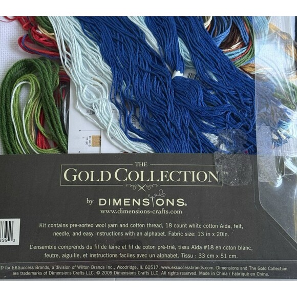 Cross Stich Christmas Stocking Kit Dimensions Gold Collection Snowman & Friends - Picture 4 of 5